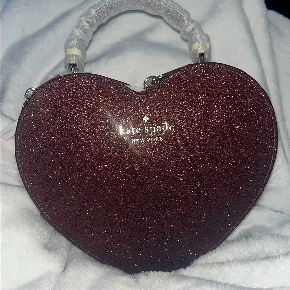 Kate Spade Glitter Heart Bag - Brown